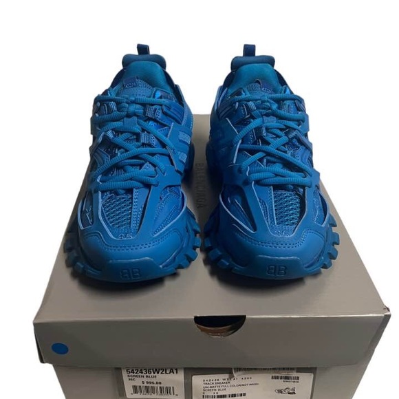 Balenciaga Track Trainers Low Top Platform Sneakers Blue US 5 WMNS - Picture 6 of 10